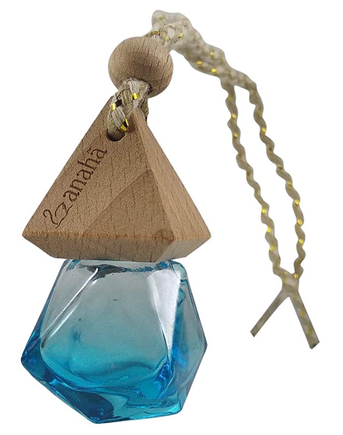 Anaha Car Hanging Diffuser Glass Bottle Wooden Cap Assorted Colours (9, 6 ml)
